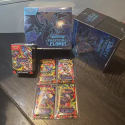 Pokemon 2xPhantasmal Flames ETB 1x Booster Bundle & 4 Booster Packs Full Art Set - Image 1