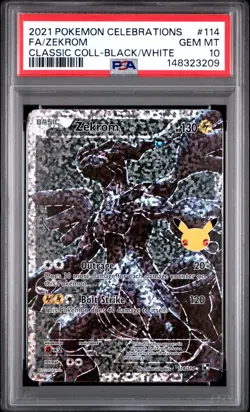 PSA 10 ZEKROM 114/114 FULL ART CELEBRATIONS CLASSIC COLLECTION POKEMON ⚡ - Image 1