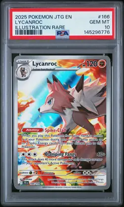 2025 Pokemon - Lycanroc Illustration Rare - Journey Together #166 - PSA 10 - Image 1