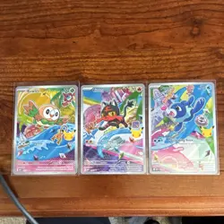 Pokemon 1st Illustration Partners; Rowlet Litten Popplio - Image 1