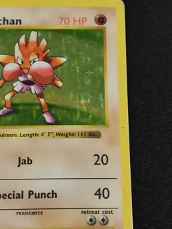 Hitmonchan 7/102 Shadowless Holo Rare Base Set Pokemon - Image 5