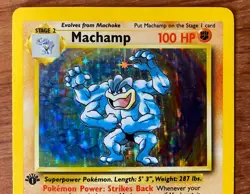 Pokemon TCG 1st Edition Machamp Base Set 8/102 Holo Rare Unlimited Vintage - Image 3