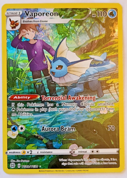 Pokemon TCG: Vaporeon Brilliant Stars TG02 Trainer Gallery MINT - Image 1