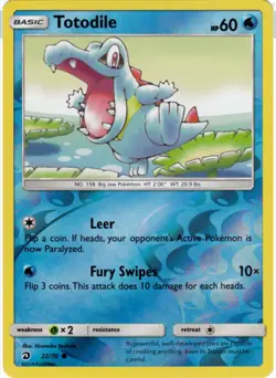 Totodile 22/70 Reverse Holo Common Dragon Majesty NM Pokemon TCG - Image 1