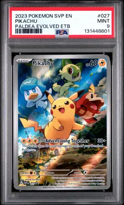 Pikachu 027/193 Paldea Evolved Elite Trainer Box Pokemon PSA 9 - Image 1