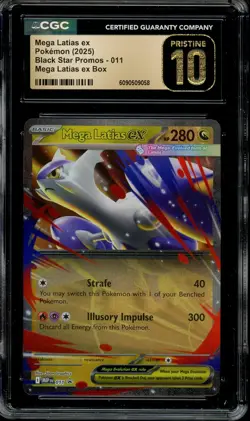 Pokemon TCG Mega Evolution Promos #011 Mega Latias ex Box Promo CGC PRISTINE 10 - Image 1