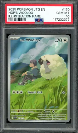 Pokemon TCG Journey Together #170 Hop's Wooloo Illustration Rare PSA 10 GEM MT - Image 1