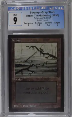 SWAMP (C - Not Tournament Legal) Collectors Ed CGC 9 Q++ MTG [Nostalgium] - Image 1