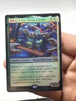 Mikey & Leo, Chaos & Order (Foil) 158 (R) MTG Teenage Mutant Ninja Turtles (TMT) - Image 2