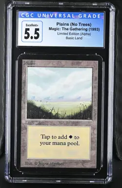PLAINS (B - No Trees) Alpha CGC 5.5 MTG [Nostalgium] - Image 1