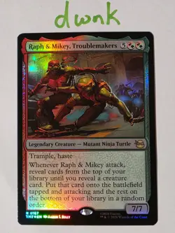 FOIL Raph and Mikey Troublemakers #0167 TMT Magic R NM MTG Turtles FREE Shipping - Image 1