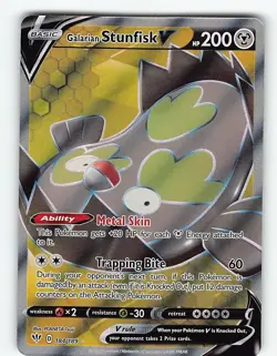 GALARIAN STUNFISK V 184/189 RARE ULTRA DARKNESS ABLAZE POKEMON NM - Image 2