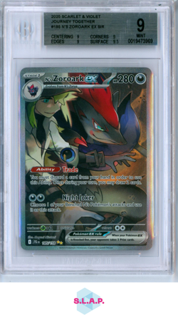 N'S ZOROARK EX SIR 2025 POKEMON TCG SCARLET/VIOLET JOURNEY TOGETHER 185 BGS 9.0 - Image 1