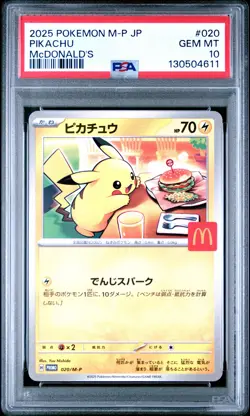 2025 POKEMON JAPANESE M-P PROMO MCDONALD'S #020 PIKACHU PSA 10 - Image 1