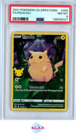 FA/PIKACHU POKEMON CELEBRATIONS 2021 005 PSA 8 - Image 1