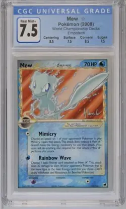 Pokemon Mew World Championship Decks 2008 CGC 7.5 NM/Mint+ - Image 1