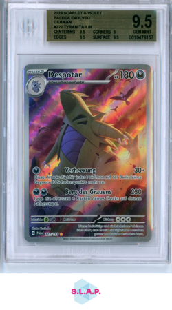 TYRANITAR IR 2023 POKEMON TCG SCARLET & VIOLET PALDEA EVOLVED GERMAN 222 BGS 9.5 - Image 1