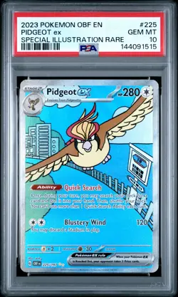 2023 POKEMON OBF EN-OBSIDIAN FLAMES SPECIAL ILLUSTRATION RARE PIDGEOT EX PSA 10 - Image 1