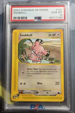 Pokemon Skyridge Set Regular Finish Snubbull eReader 101/144 - PSA 10! SK45 - Image 1