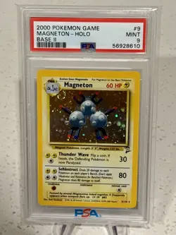 2000 Pokemon Magneton 9/130 Base Set 2 Rare Holo PSA 9 MINT SWIRL - Image 4