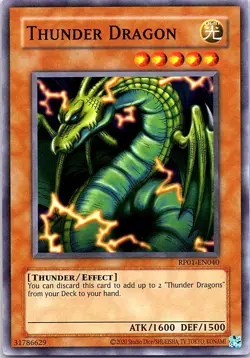 Yugioh: Thunder Dragon - RP01-EN040 - Common - 2020 Reprint NM - Image 1
