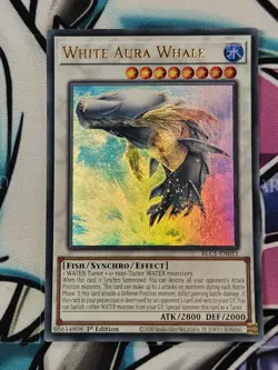 YUGIOH BLC1-EN011 White Aura Whale - Gold Text Ultra Rare 1ST EDITION - Image 1