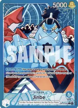 One Piece TCG Jinbei Leader Alt Art OP14-040 THE AZURE SEA'S SEVEN English NM - Image 1