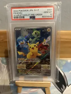 PSA 10 Pikachu 001/SV-P Promo Pre-Order Scarlet & Violet Pokemon Card Japanese - Image 2