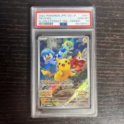 Pikachu 001/SV-P SV Scarlet/Violet Pre Order Promo Japanese Pokemon Card PSA 10 - Image 1