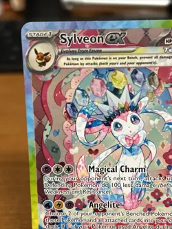 Pokemon TCG Prismatic Evolution Sylveon EX Card 156/131 Closeup Pics!! - Image 3