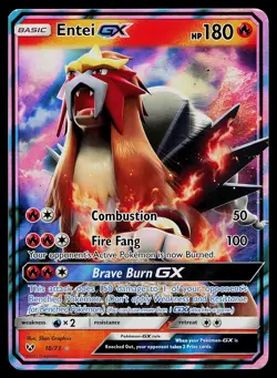 Pokemon Card Shining Legends Entei GX 10/73 Rare GX Holo - Image 1