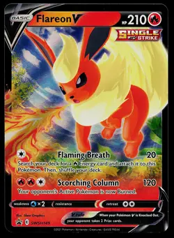 Pokemon Card Sword & Shield Promo Flareon V SWSH149 Promo Holo - Image 1