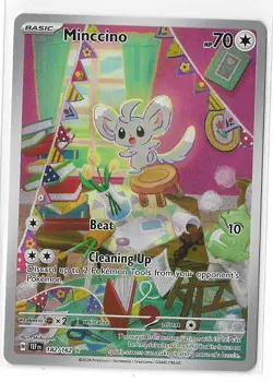 Minccino 182/162 Temporal Forces Illustration Rare S&V Pokemon TCG Card NM - Image 1