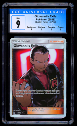 Giovanni's Exile 67/68 Full Art - Hidden Fates 2019 Pokemon Card - CGC 9 MINT - Image 1