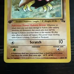 1st Edition Kabuto 50/62 Fossil Set Rare Vintage 1999 Pokemon Card - NM - Image 3