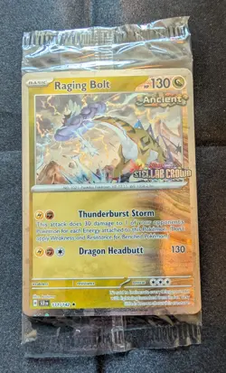 Pokemon Card Raging Bolt 111 Stellar Crown SEALED STAMPED Promo w/ *2 SWIRLS* - Image 1