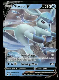 Pokemon Cards Glaceon V 038/159 Crown Zenith Holo Rare V NM *2 - Image 1
