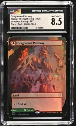 CRAGCROWN PATHWAY Zendikar Rising Borderless Foil Rare CGC 8.5 MTG [NOS] - Image 1