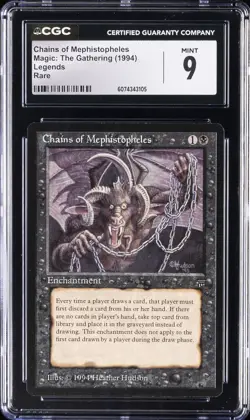 1994 MAGIC: THE GATHERING LEGENDS, RARE CHAINS OF MEPHISTOPHELES CGC 9 - Image 1