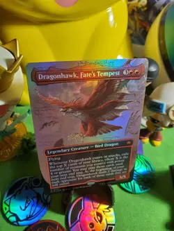 Magic The Gathering Dragonhawk, Fate's Tempest Borderless Bloomburrow Foil #291 - Image 2