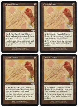 Crystal Chimes x4 4x 1998 Urza's Saga PLAYSET (1-DAMAGED, 3-LP) Artifact MTG AZ1 - Image 1