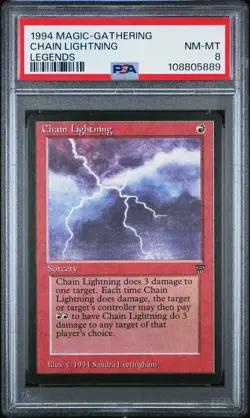CHAIN LIGHTNING Legends C PSA 8 MTG [Nostalgium] - Image 1