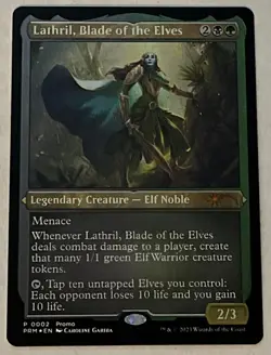 Lathril, Blade of the Elves NM Mythic Etched Foil Wal Mart Media Promo Unplayed - Image 1