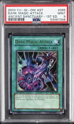 2004 YU-GI-OH! AST-ANCIENT SANCTUARY 1ST ED #095 DARK MAGIC ATTACK PSA 9 - Image 1