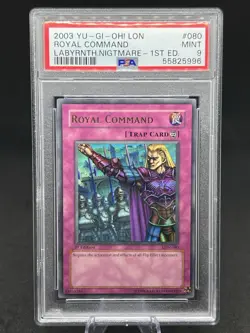 2003 Yu-Gi-Oh! Royal Command Labyrinth of Nightmare LON 1st Ed Ultra Rare PSA 9 - Image 1