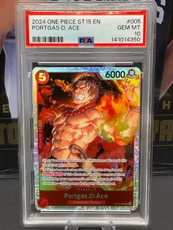 2024 One Piece English ST15-005 Portgas D Ace SR PSA 10 GEM MINT - Image 1