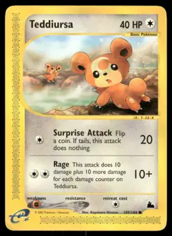Pokemon Cards Teddiursa 109/144 Skyridge WOTC Common NM - Image 1