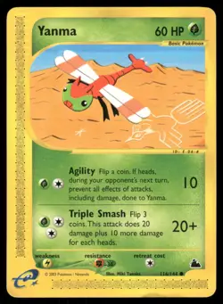 Pokemon Cards Yanma 116/144 Skyridge WOTC Common NM - Image 1
