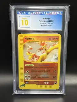 MOLTRES Pokemon Card - Skyridge - 21/144 - Reverse Holo - CGC Pristine 10 RARE! - Image 1