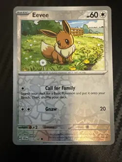 Pokemon Eevee Stellar Crown Reverse Holo Card 113/142 NM - Image 1
